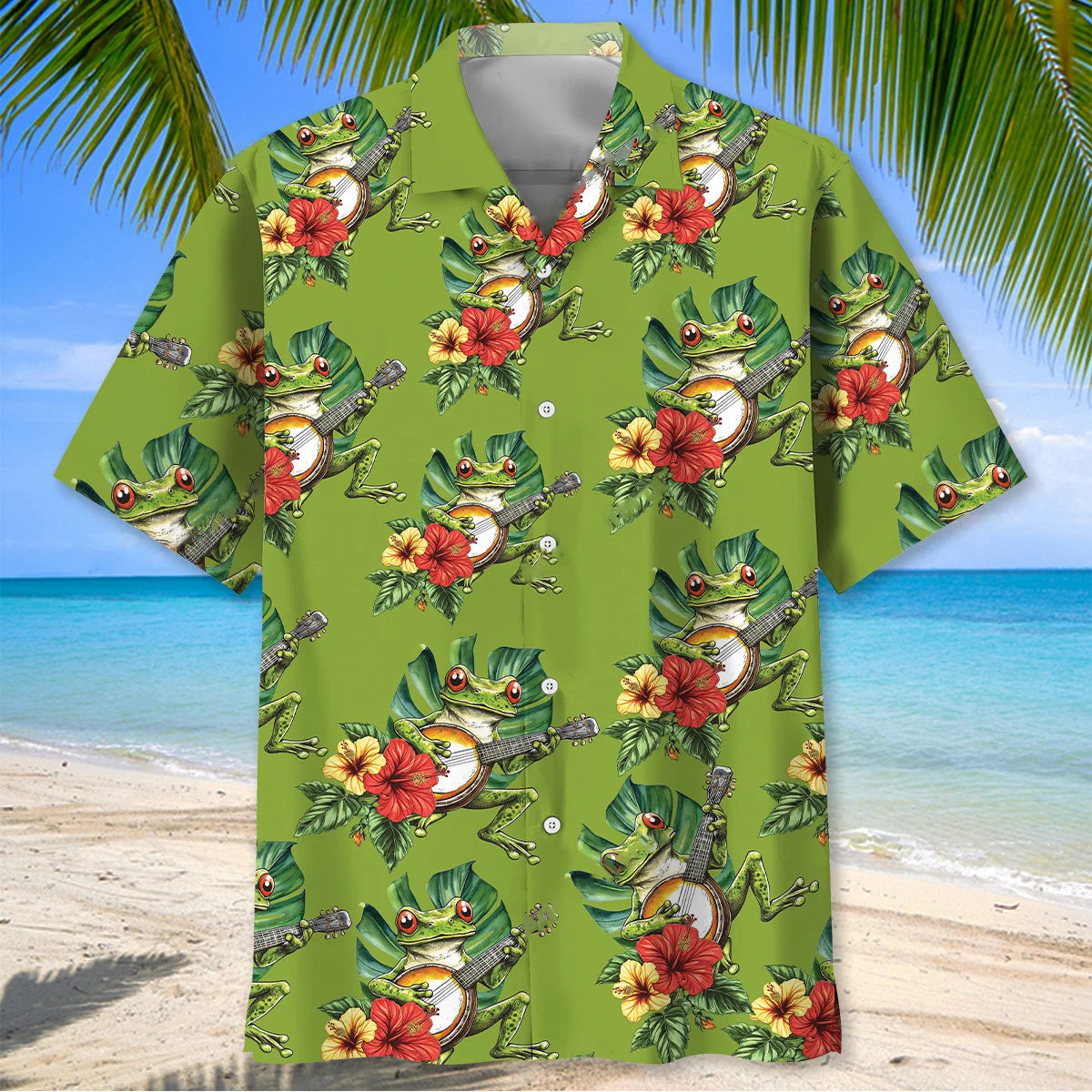 Frog Banjo Tropical Hawaiian Shirt
