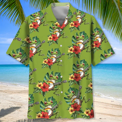 Frog Banjo Tropical Hawaiian Shirt