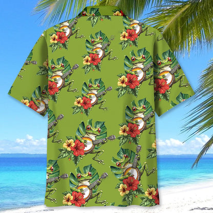Frog Banjo Tropical Hawaiian Shirt