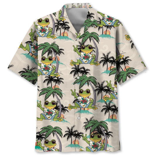 Frog Beach Hawaiian Shirt - S - hawaiian shirt