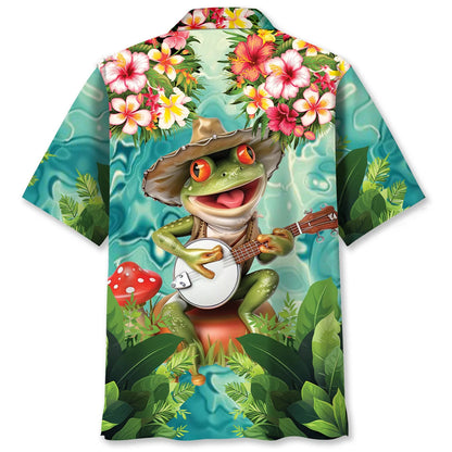 Frog Playing Banjo Hawaiian Shirt