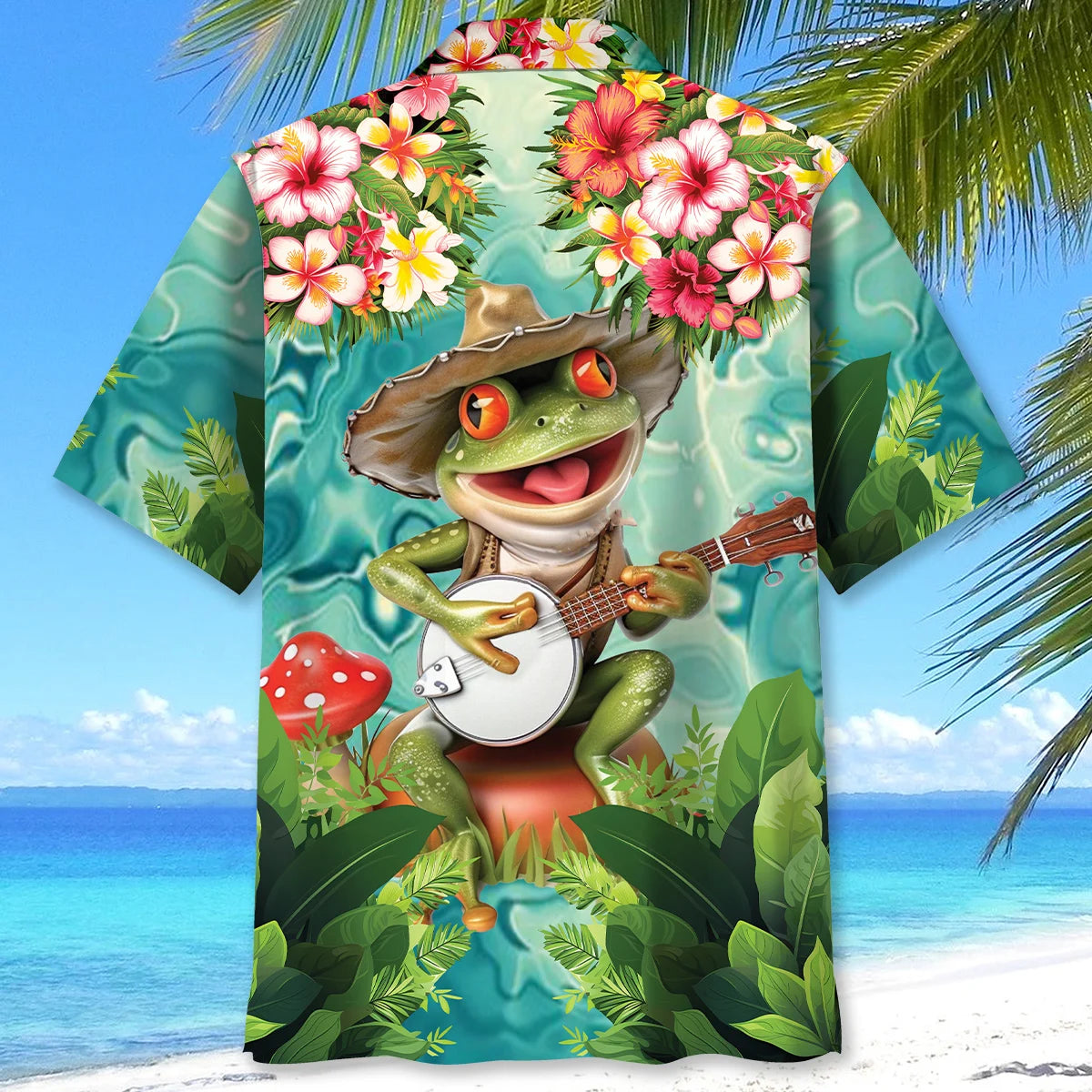 Frog Playing Banjo Hawaiian Shirt