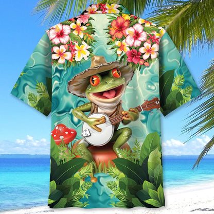 Frog Playing Banjo Hawaiian Shirt