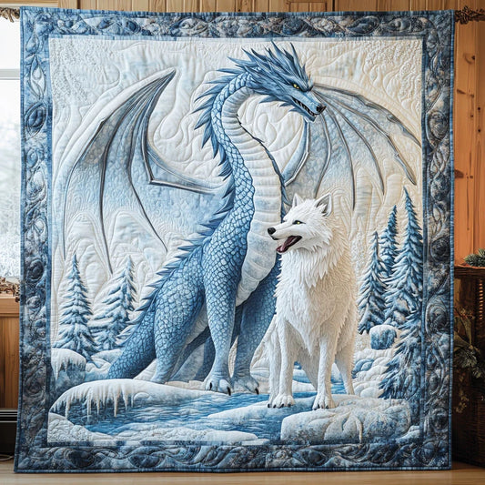 Frost Dragon Quilt Blanket