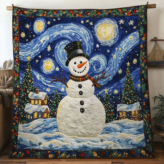 Frost Dream Snowman Quilt Blanket