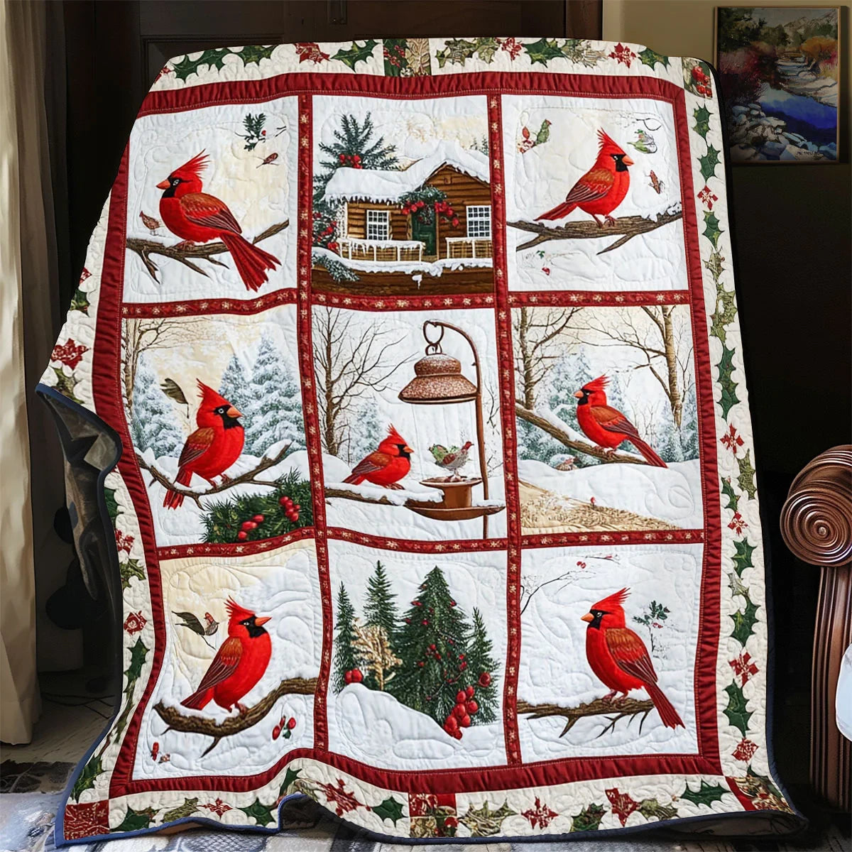 Frost Feathered Quilt Blanket