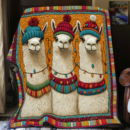 Frost Llama Quilt Blanket
