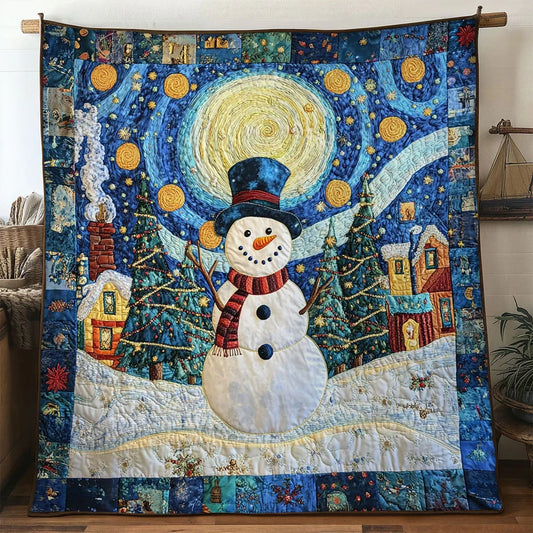 Frost Star Snowman Quilt Blanket