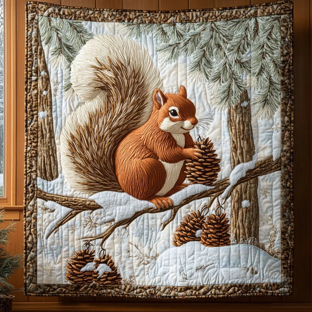 Frosted Forest Friend Quilt Blanket