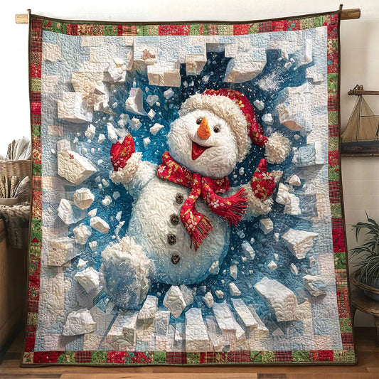 Frosty Delight Snowman Quilt Blanket