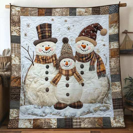 Frosty Family Snowman Quilt Blanket