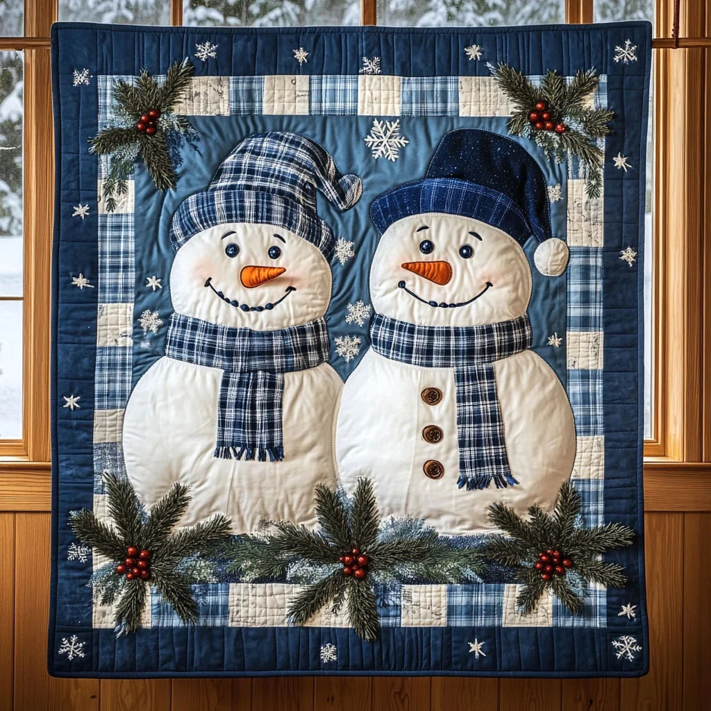 Frosty Hearts Quilt Blanket