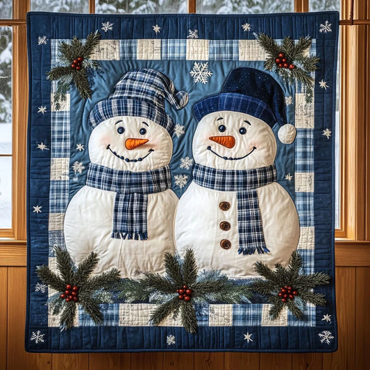 Frosty Hearts Quilt Blanket