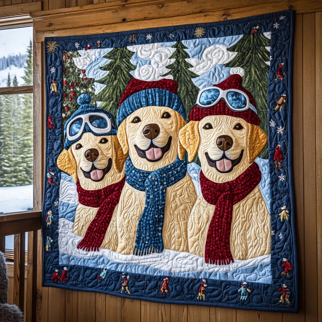 Frosty Labradors Quilt Blanket