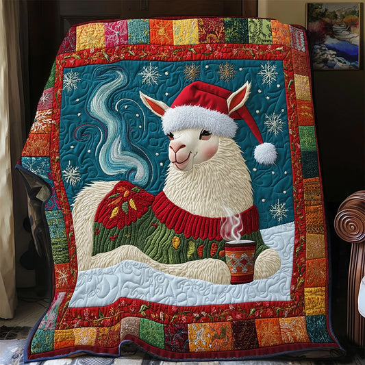 Frosty Llama Quilt Blanket