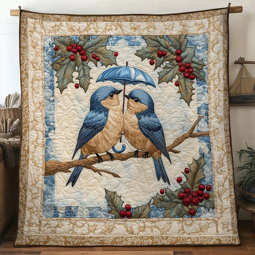 Frosty Love Bluebird Quilt Blanket
