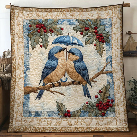 Frosty Love Bluebird Quilt Blanket