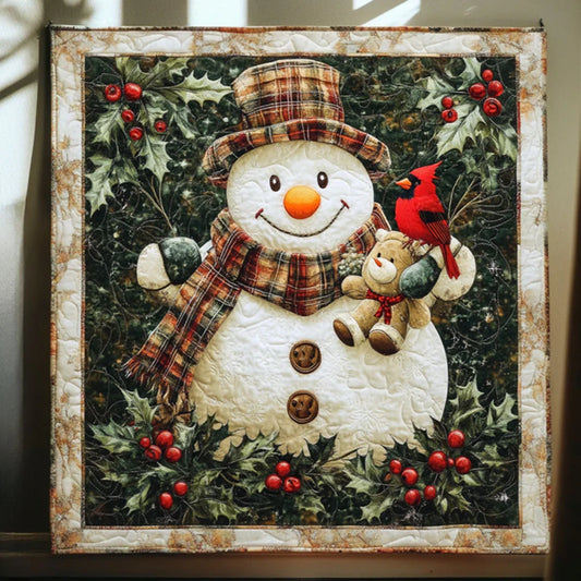 Frosty Night Snowman Quilt Blanket