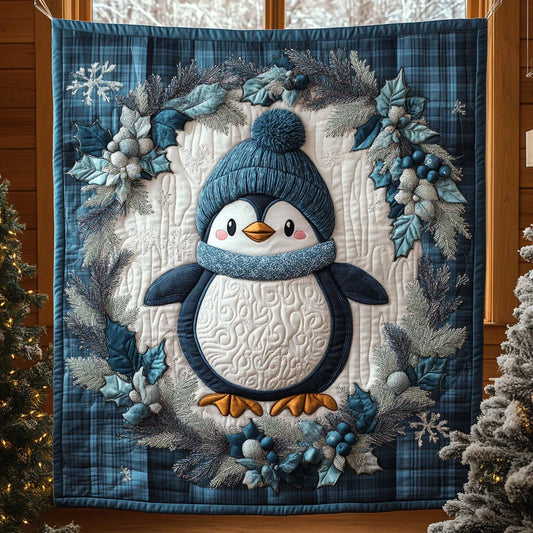 Frosty Penguin Quilt Blanket