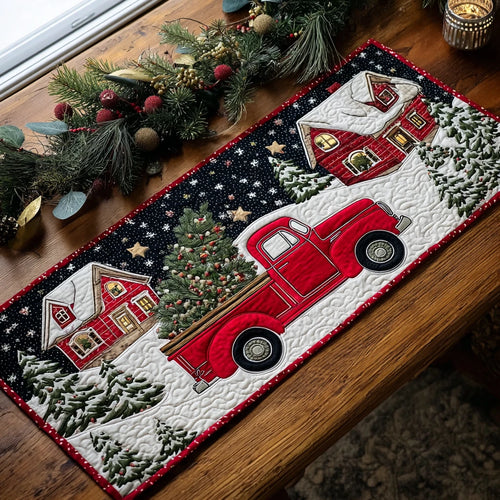 Frosty Ride Quilted Table Runner