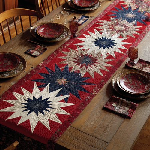 Frosty Snowflake Quilted Table Runner