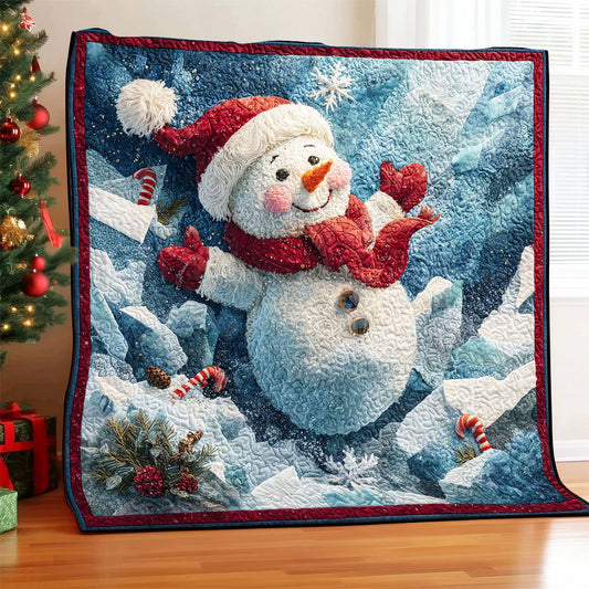 Frosty Snowman Quilt Blanket