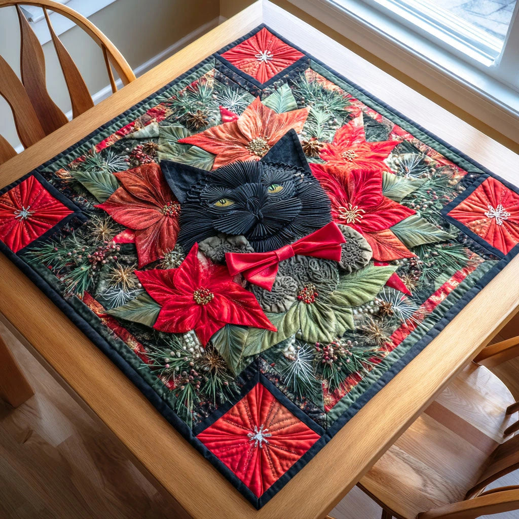 Frosty Whiskers Quilted Table Topper