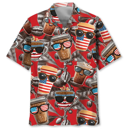 Fueled by Coffee Funny Hawaiian Shirt