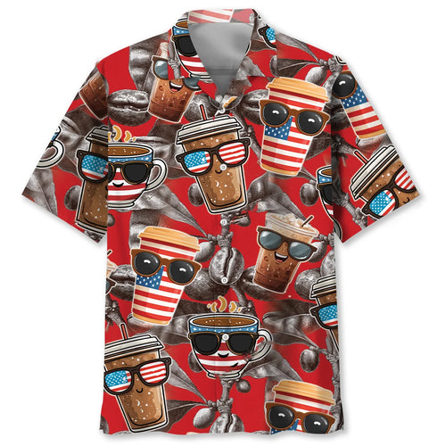 Fueled by Coffee Funny Hawaiian Shirt
