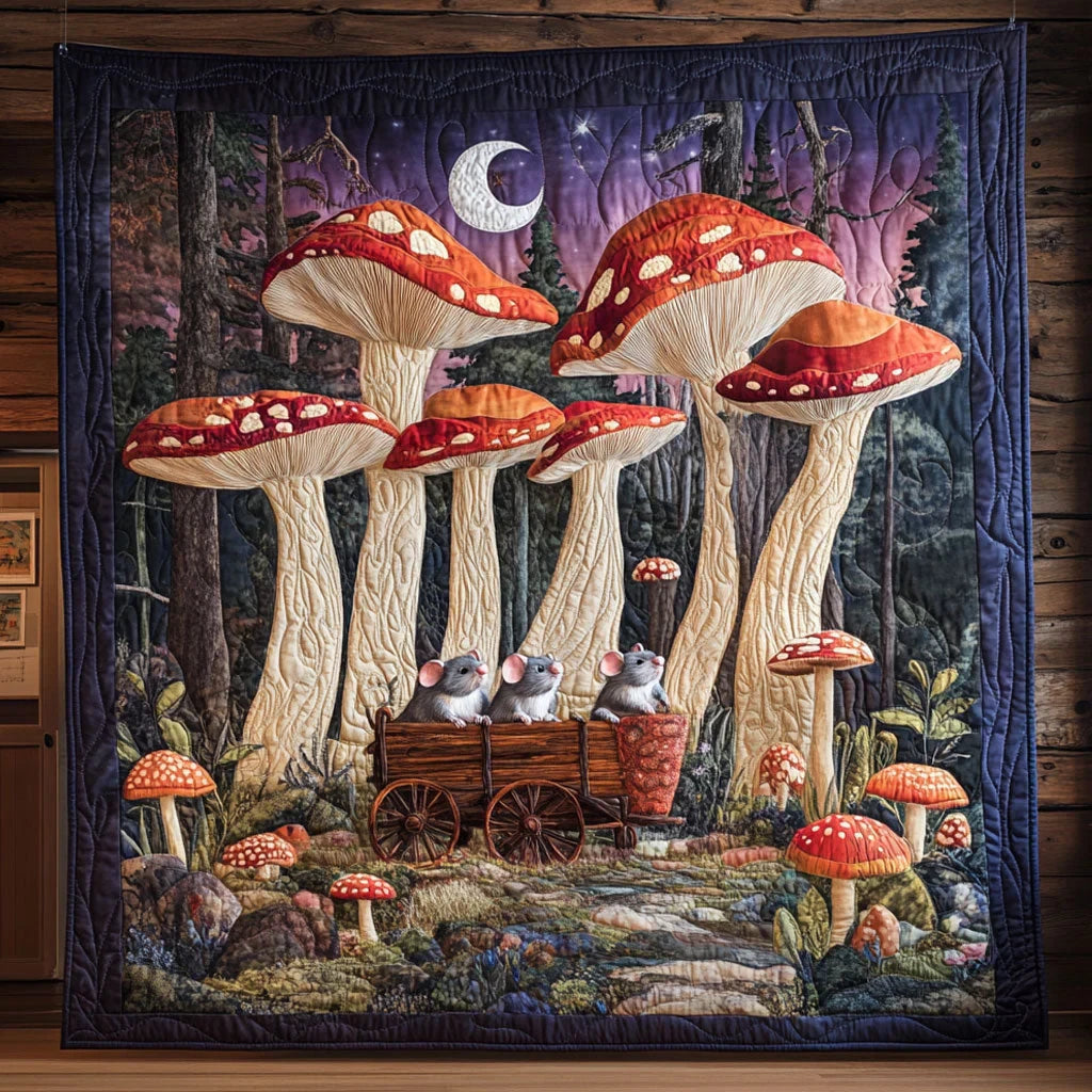 Fungiforest Voyage Quilt Blanket