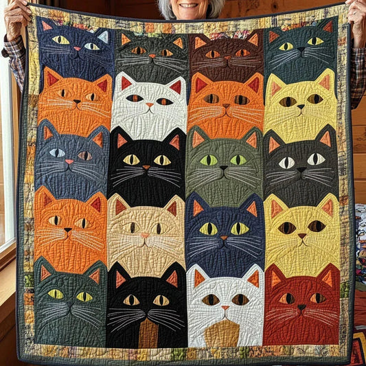 Funny Meow Quilt Blanket - Quilted Blanket by OtterMia