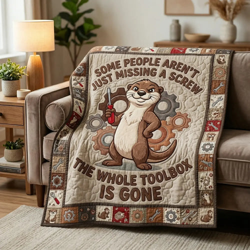 Funny Otter Toolbox Quilt Blanket