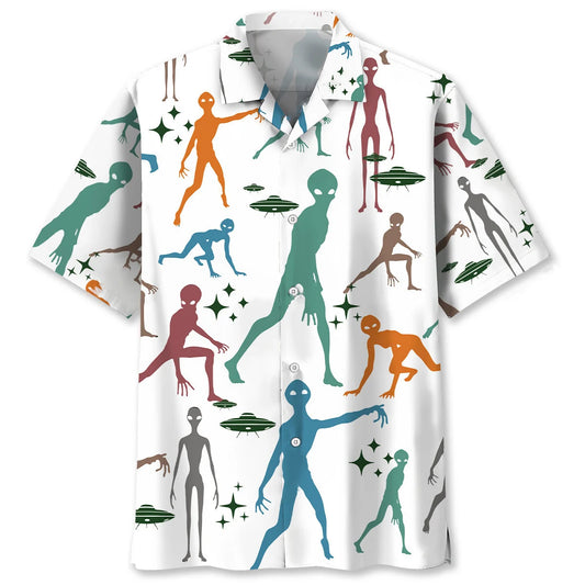 Funny Alien Hawaiian Shirt - S - hawaiian shirt