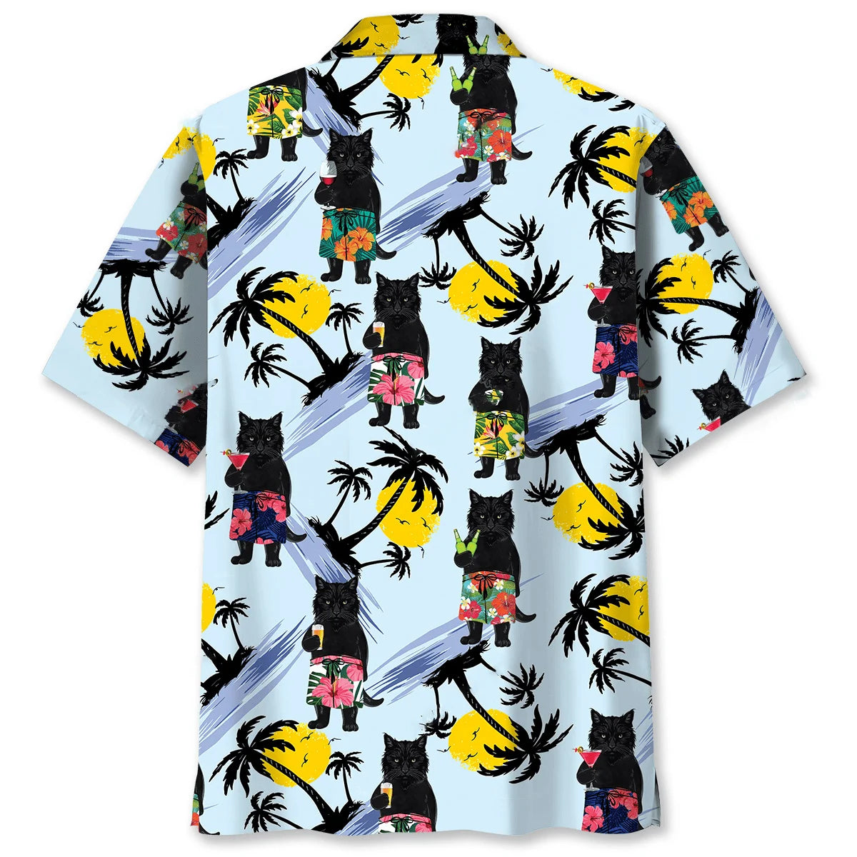 Funny Angry Black Cat Hawaiian Shirt