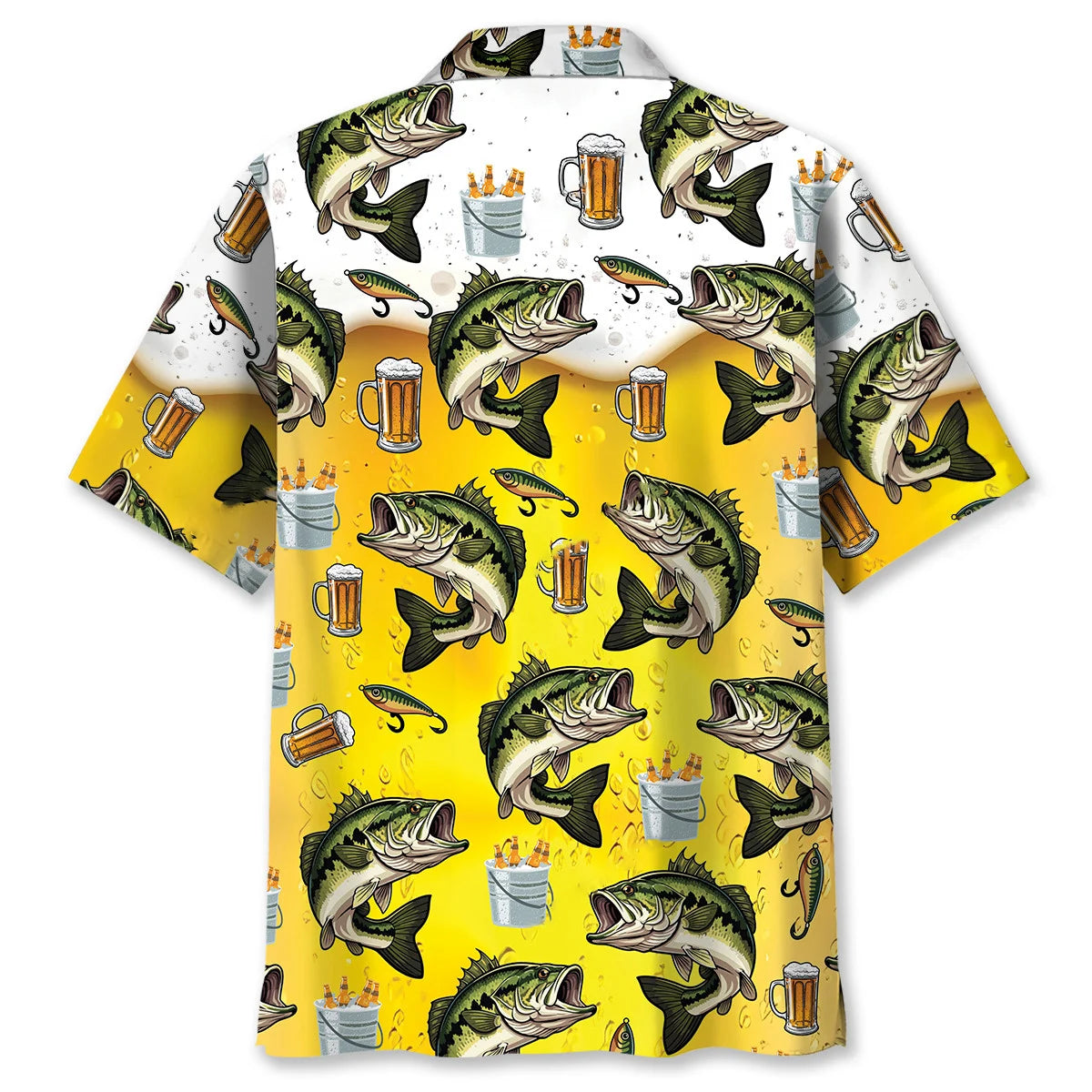 Funny Bass Fish and Beer Hawaiian Shirt