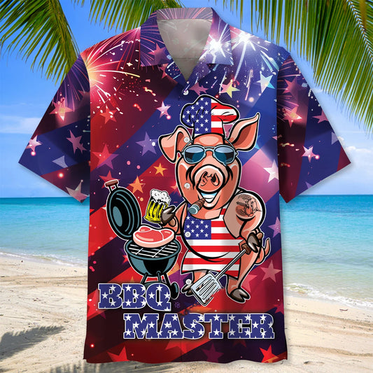 Funny Bbq Master 4th of July Hawaiian Shirt - S - hawaiian shirt