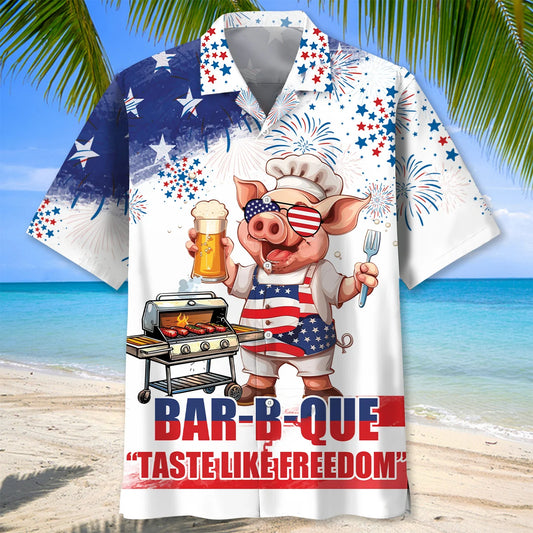Funny Bbq Usa Hawaiian Shirt - S - hawaiian shirt