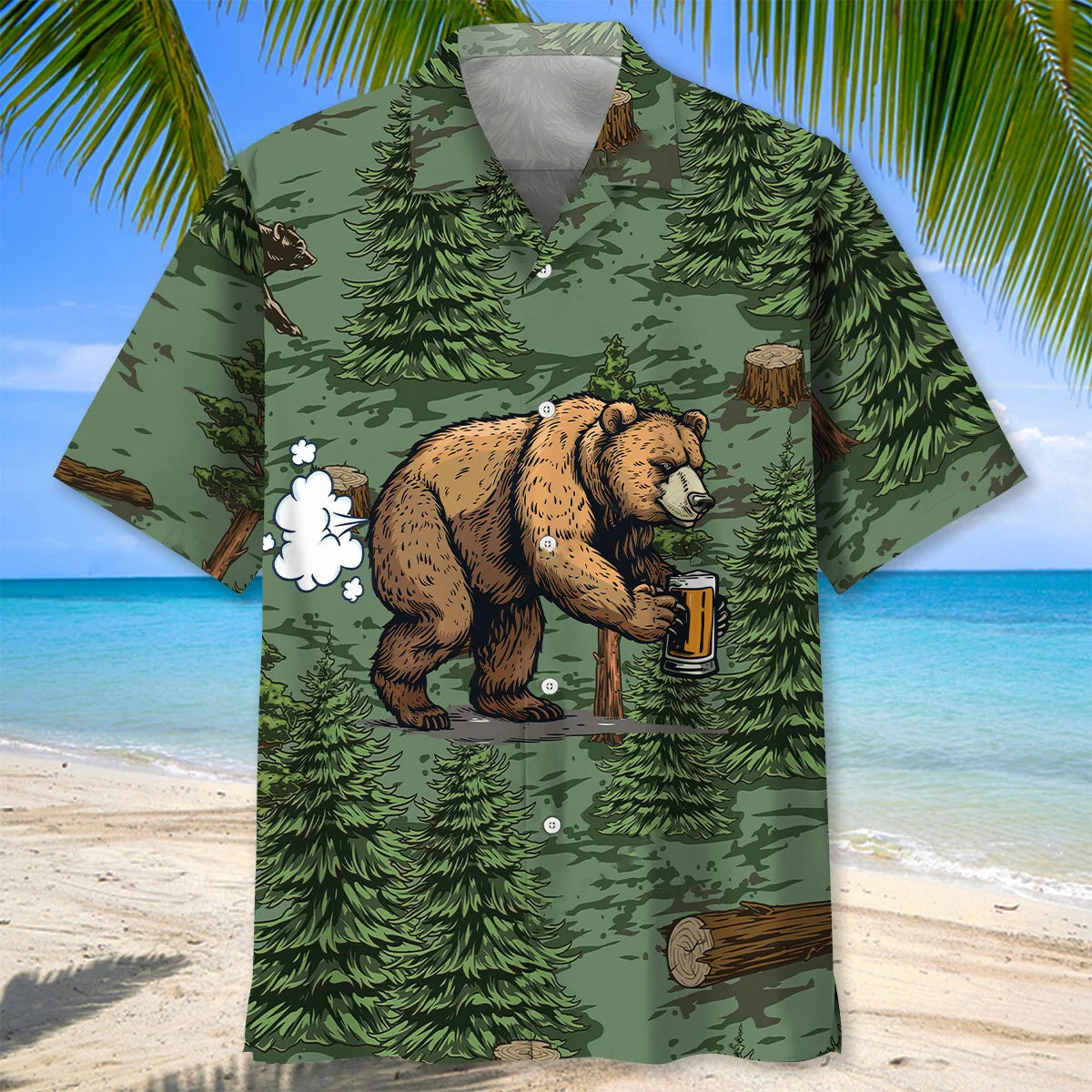 Funny Bear Fart Hawaiian Shirt