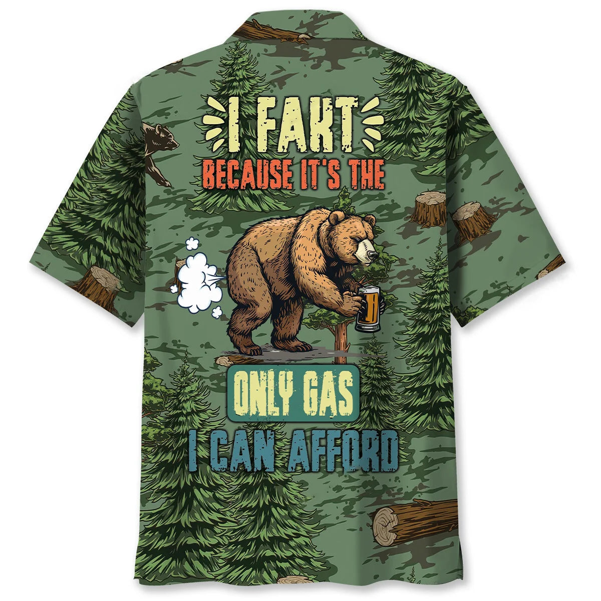 Funny Bear Fart Hawaiian Shirt