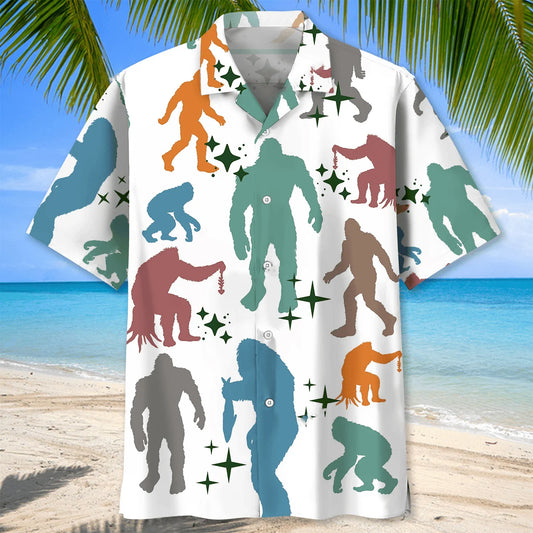 Funny Bigfoot Hawaiian Shirt - S - hawaiian shirt
