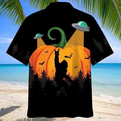 Funny Bigfoot Pumpkin Hawaiian Shirt