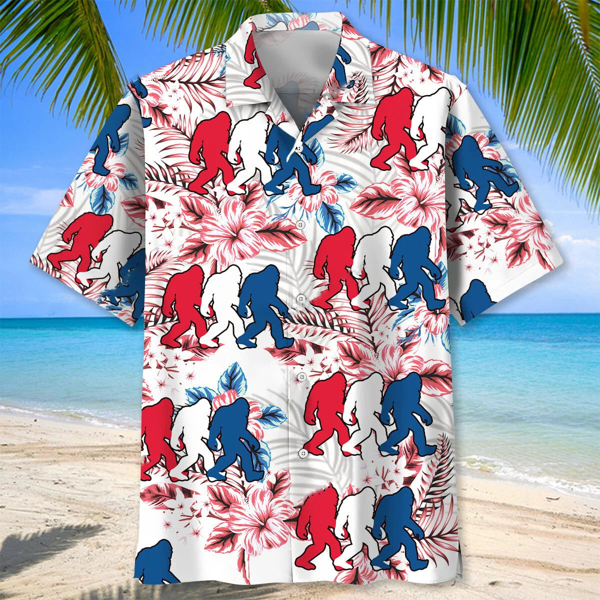 Funny Bigfoot Usa Hawaiian Shirt