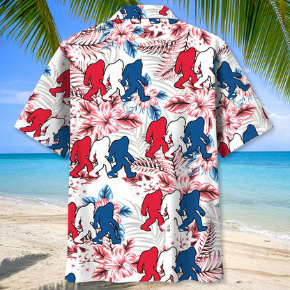 Funny Bigfoot Usa Hawaiian Shirt