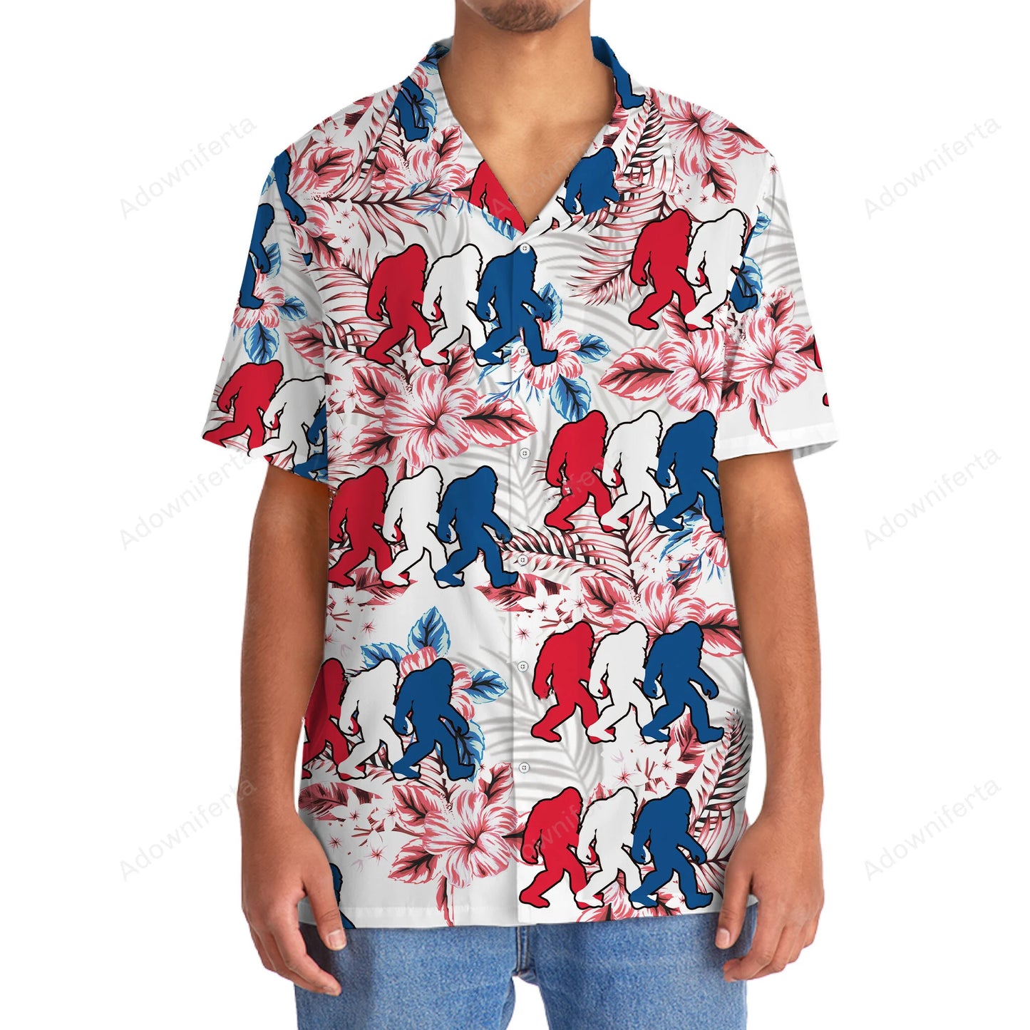 Funny Bigfoot Usa Hawaiian Shirt