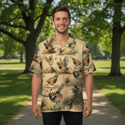 Funny Bobwhite Quail Hunting Hawaiian Shirt