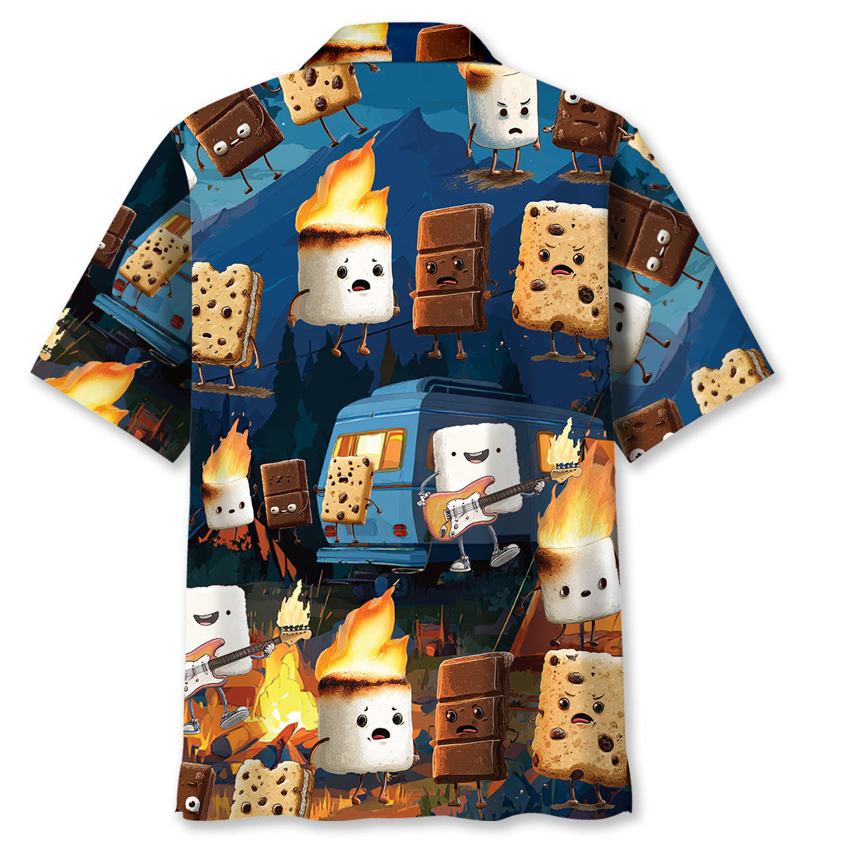 Funny Campsite Night Party Hawaiian Shirt - M - hawaiian shirt