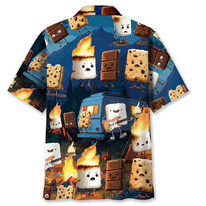 Funny Campsite Night Party Hawaiian Shirt - M - hawaiian shirt