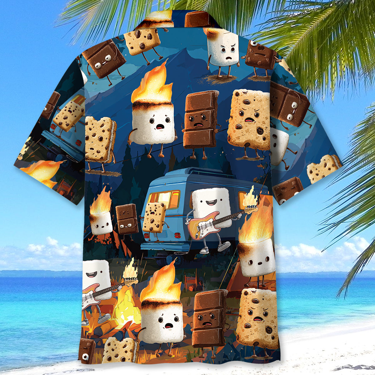 Funny Campsite Night Party Hawaiian Shirt - XL - hawaiian shirt