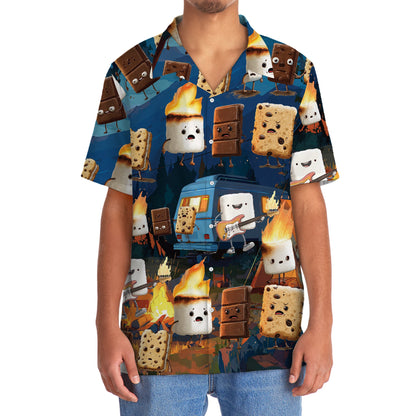Funny Campsite Night Party Hawaiian Shirt - 2XL - hawaiian shirt