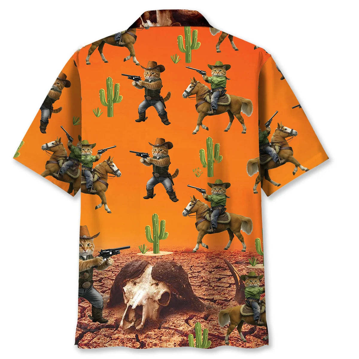 Funny Cat Cowboy Desert Hawaiian Shirt